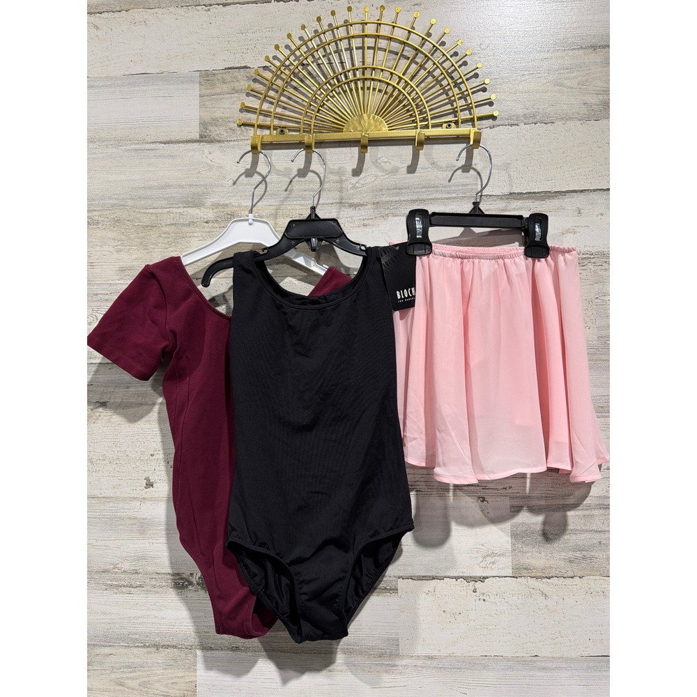Bloch Dancewear Bundle Girls 8-10 Pink Black Burgundy Ballet